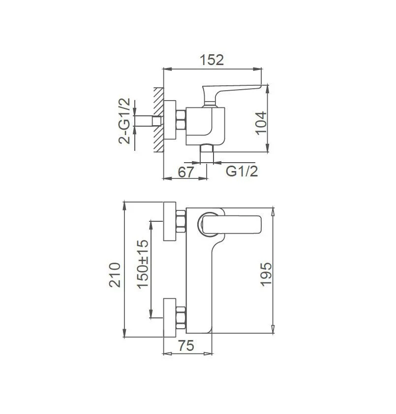 Приобрести смеситель для душа wonzon & woghand shark, хром (ww-484101-cr)