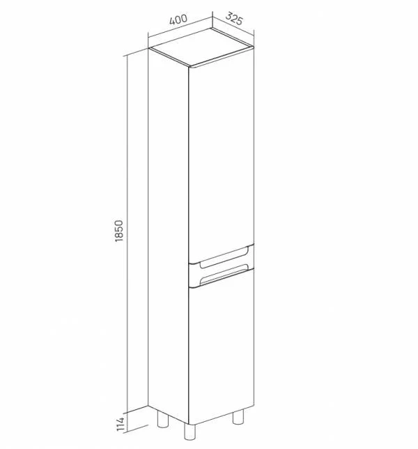 Приобрести equil пенал напольный nice 40 см, белый матовый pnnice40-05