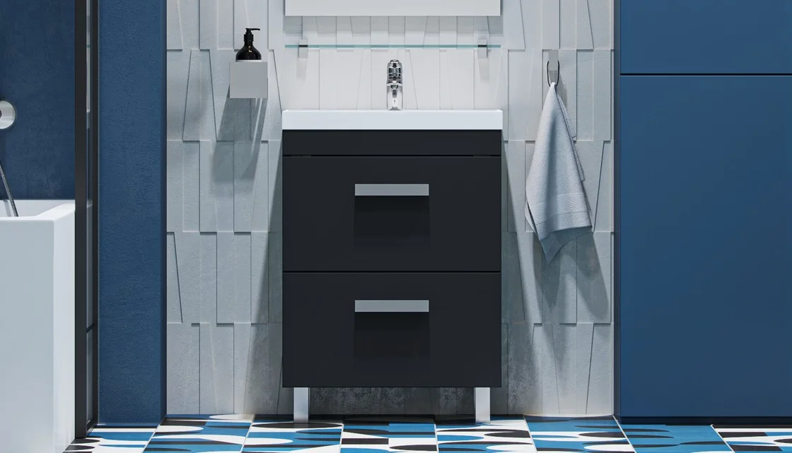 Приобрести тумба напольная с раковиной velvex orlando 60 см графит tnorl.60-232