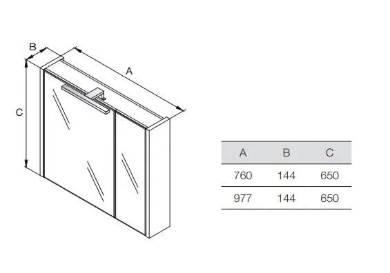 Приобрести зеркальный шкаф roca etna 100 см, белый 7.8573.0.580.6