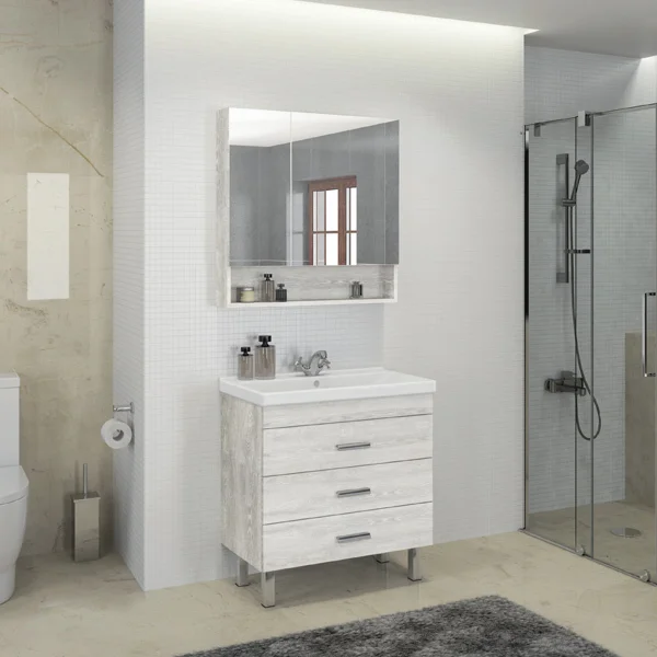 Приобрести сomforty тумба с раковиной "никосия-80н" дуб белый