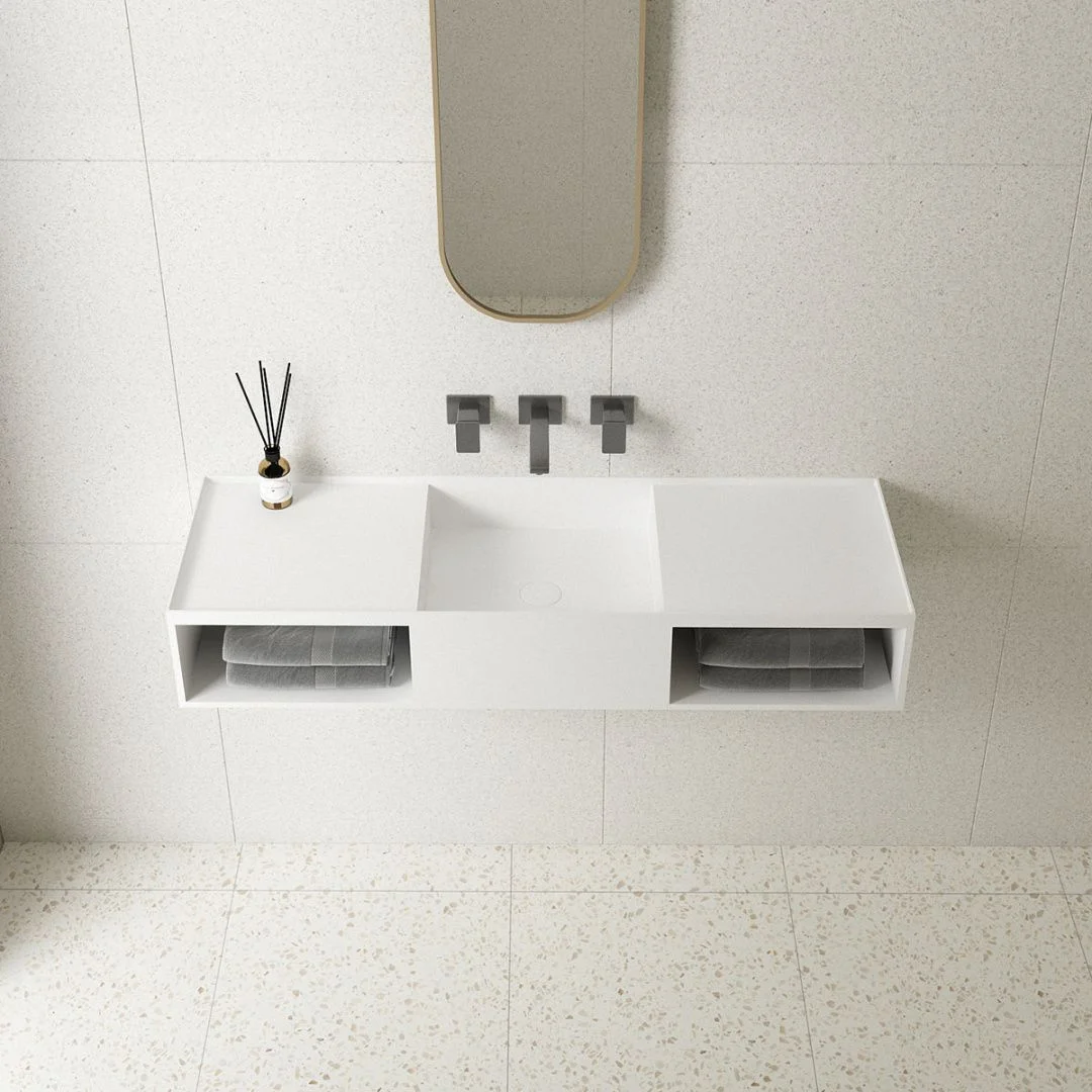 Приобрести vincea раковина подвесная solid surface 120х40 см, белая матовая vwb-6s212mw