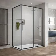 Vincea Душевое ограждение Slim-U 90х120 см, прозрачное, черное VSR-2SU9012CLB