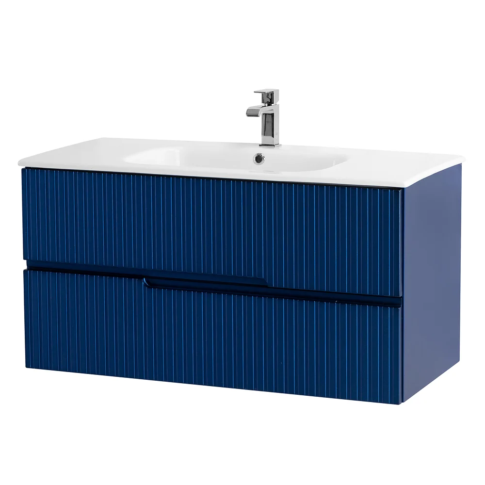 Приобрести cezares тумба подвесная с раковиной duet 80 см sapfiro, синяя duet-800-2c-so-spf-p