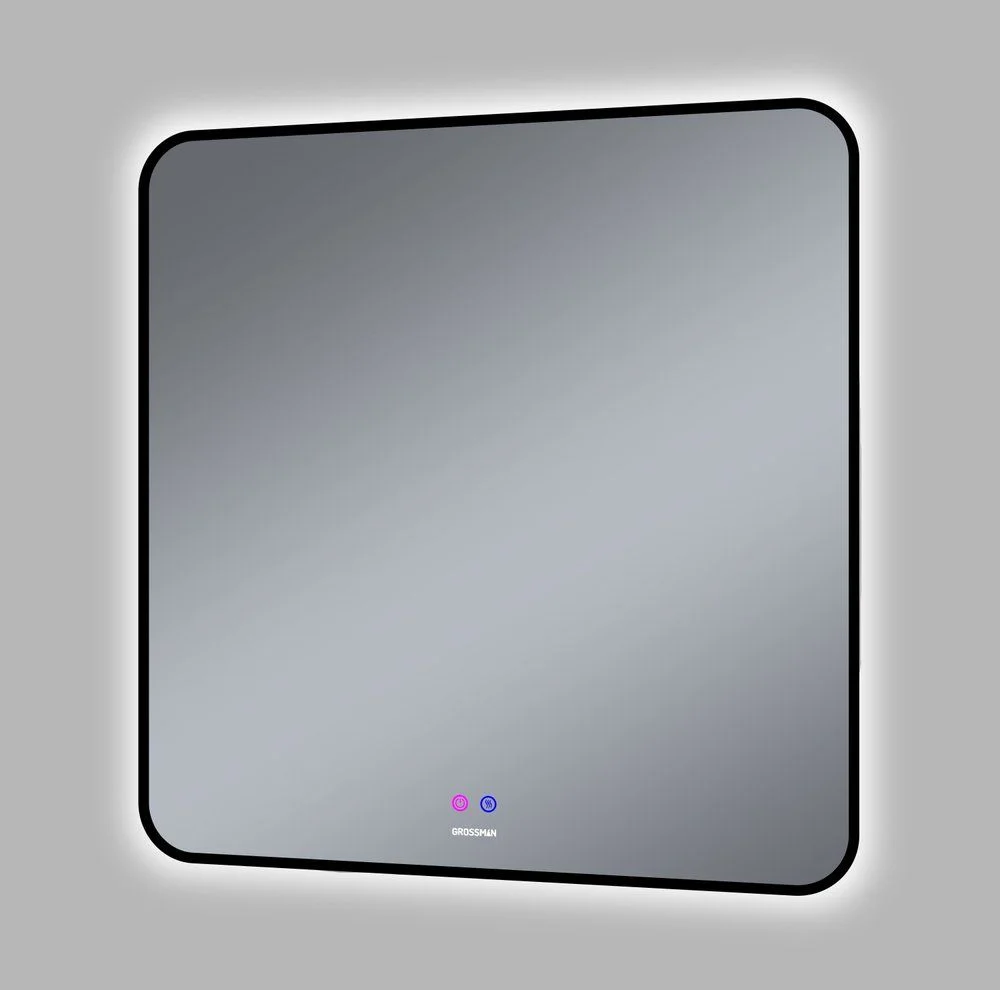 Приобрести grossman зеркало с подсветкой elegans норма black 80х80 см, с подогревом, черное 1780802