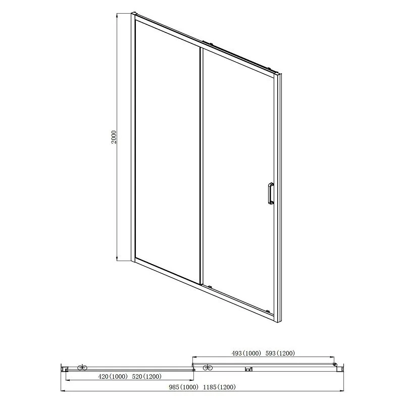 Приобрести душевая дверь aquatek aqnaa6121-100, раздвижная