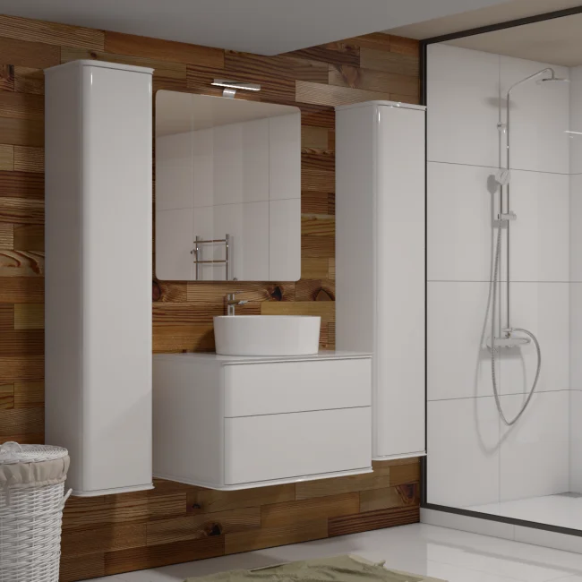 Приобрести briz тумба подвесная с раковиной rome 80 см, белая глянцевая т18-80