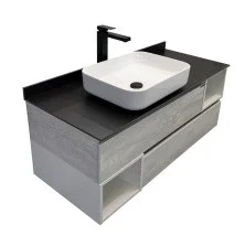 Сomforty Тумба со столешницей и раковиной "Прага-120" дуб белый, с раковиной T-Y9378