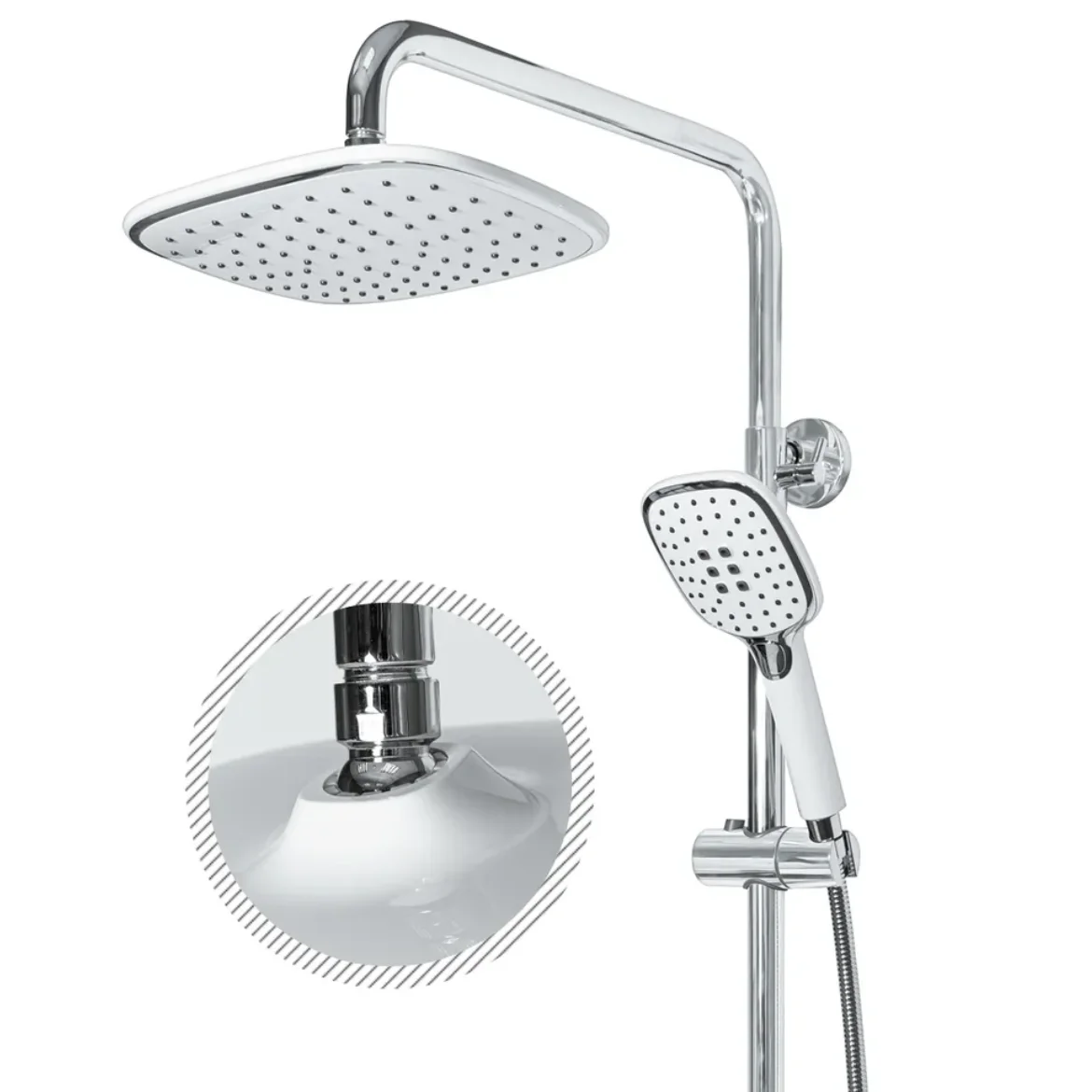 Приобрести grocenberg душевая система, белая\хром gb7010wc