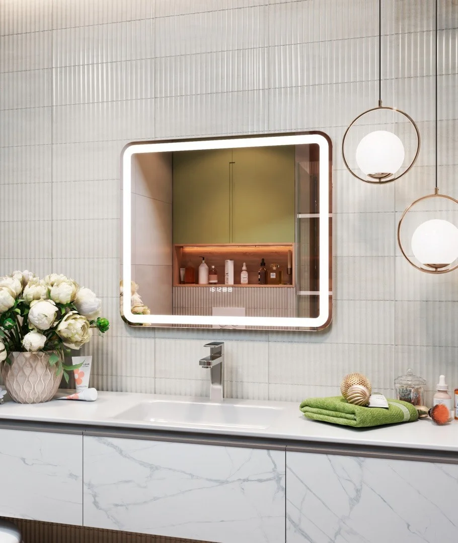 Приобрести vigo зеркало grani luxe 80 см, с подсветкой, сенсорное управление, часы, антизапотевание z.gri.80.luxe