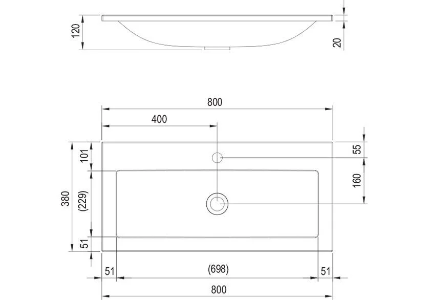 Приобрести умывальник ravak clear 80x38 см xjj01180000