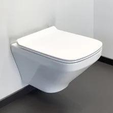 Comforty Подвесной унитаз 108 безободковый, сиденье дюропласт softclose тонкое, быстросъёмное