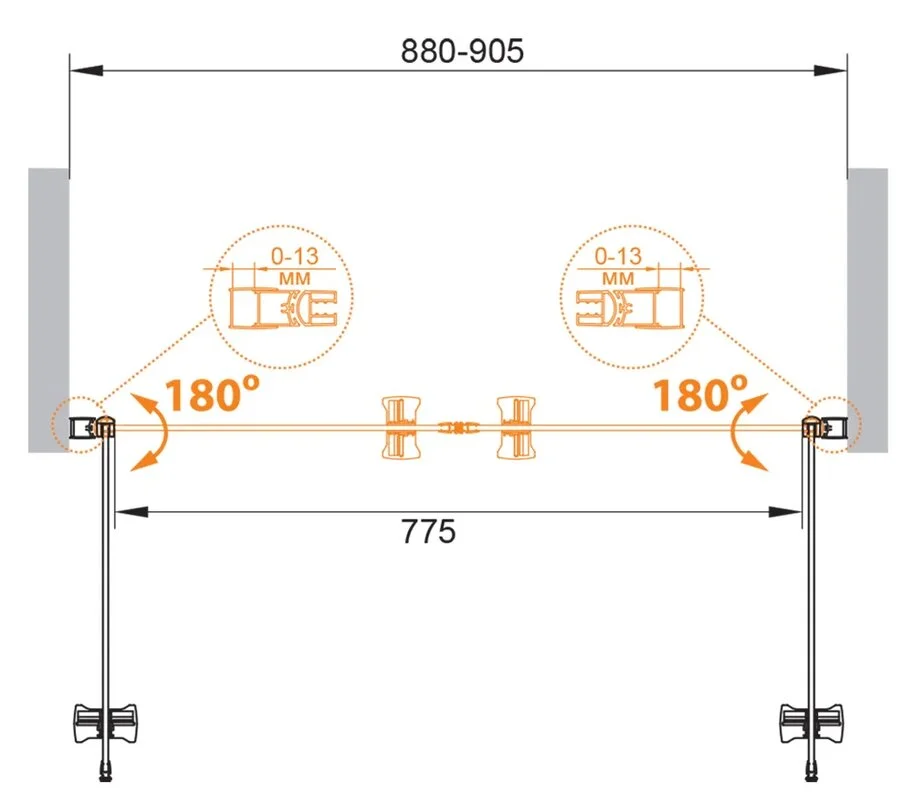 Приобрести cezares дверь душевая eco 90x190см eco-o-b-2-90-p-cr