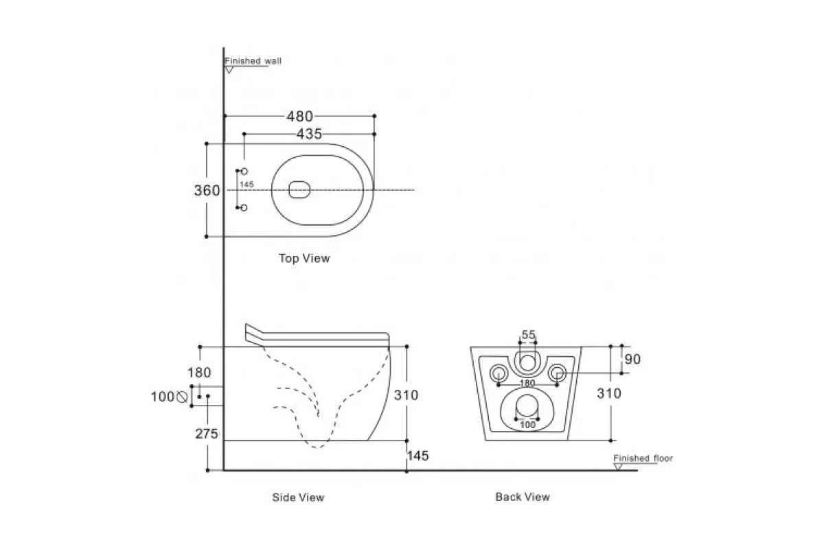Приобрести aquanet подвесной унитаз rimless cetus w short lx-1900