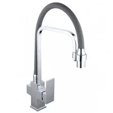 Gappo Смеситель для кухни G4398-4 с фильтром и гибким изливом, хром\серый 91562