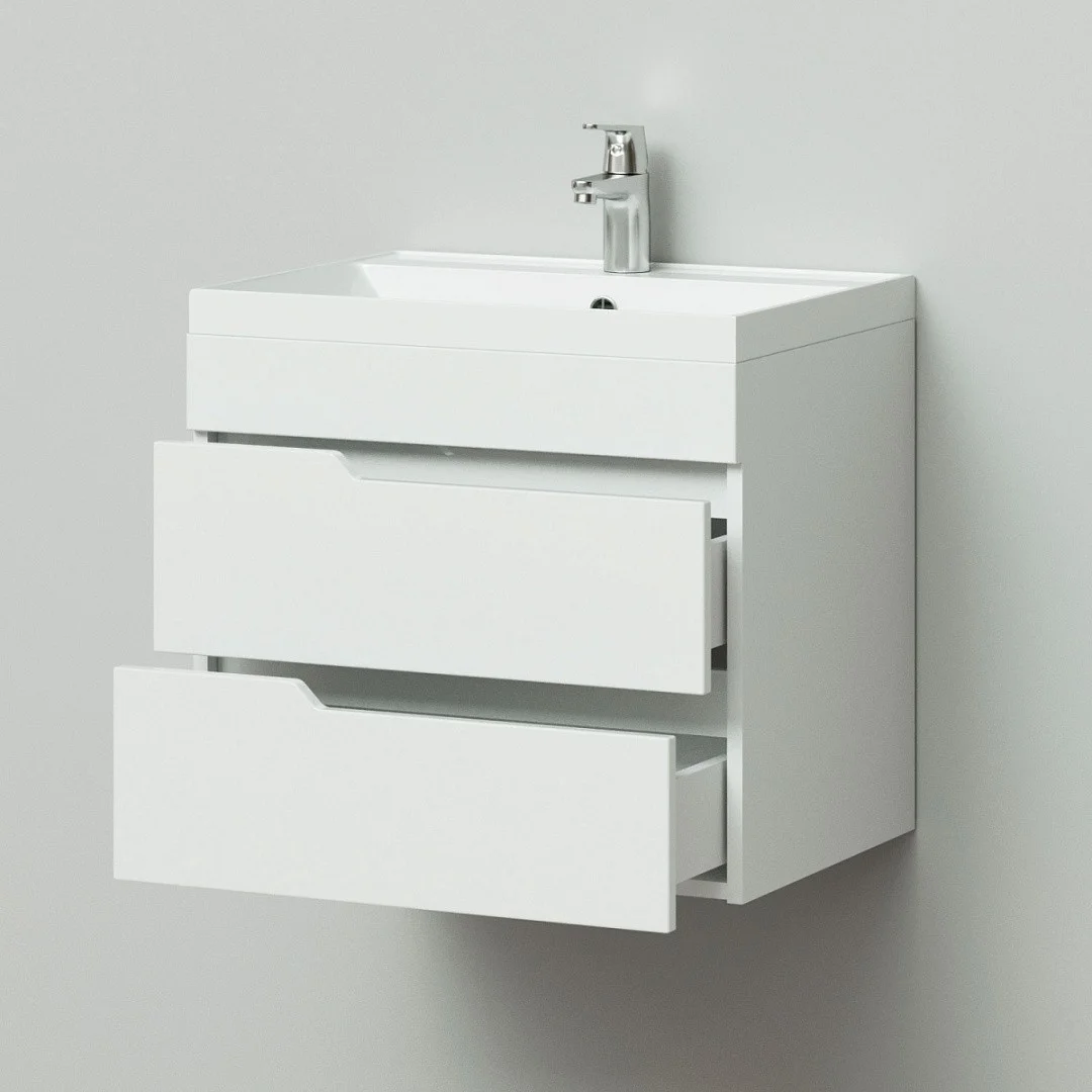 Приобрести тумба подвесная итана александра 60 с раковиной classica 60, белый глянец