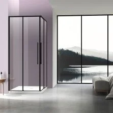 Vincea Душевое ограждение Slim-N 90х90 см, прозрачное, черное VSS-4SN900CLB