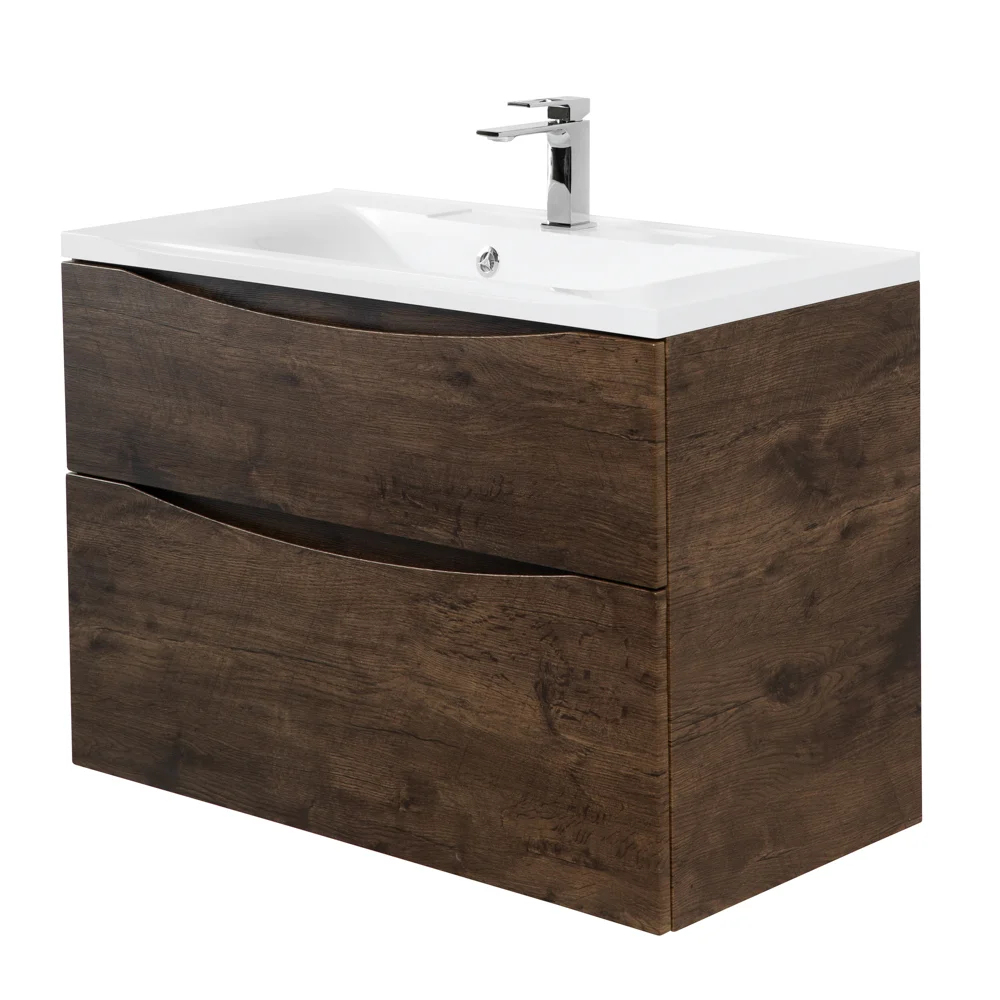 Приобрести belbagno тумба с раковиной marino-h60 80 см, подвесная rovere moro, белая раковина