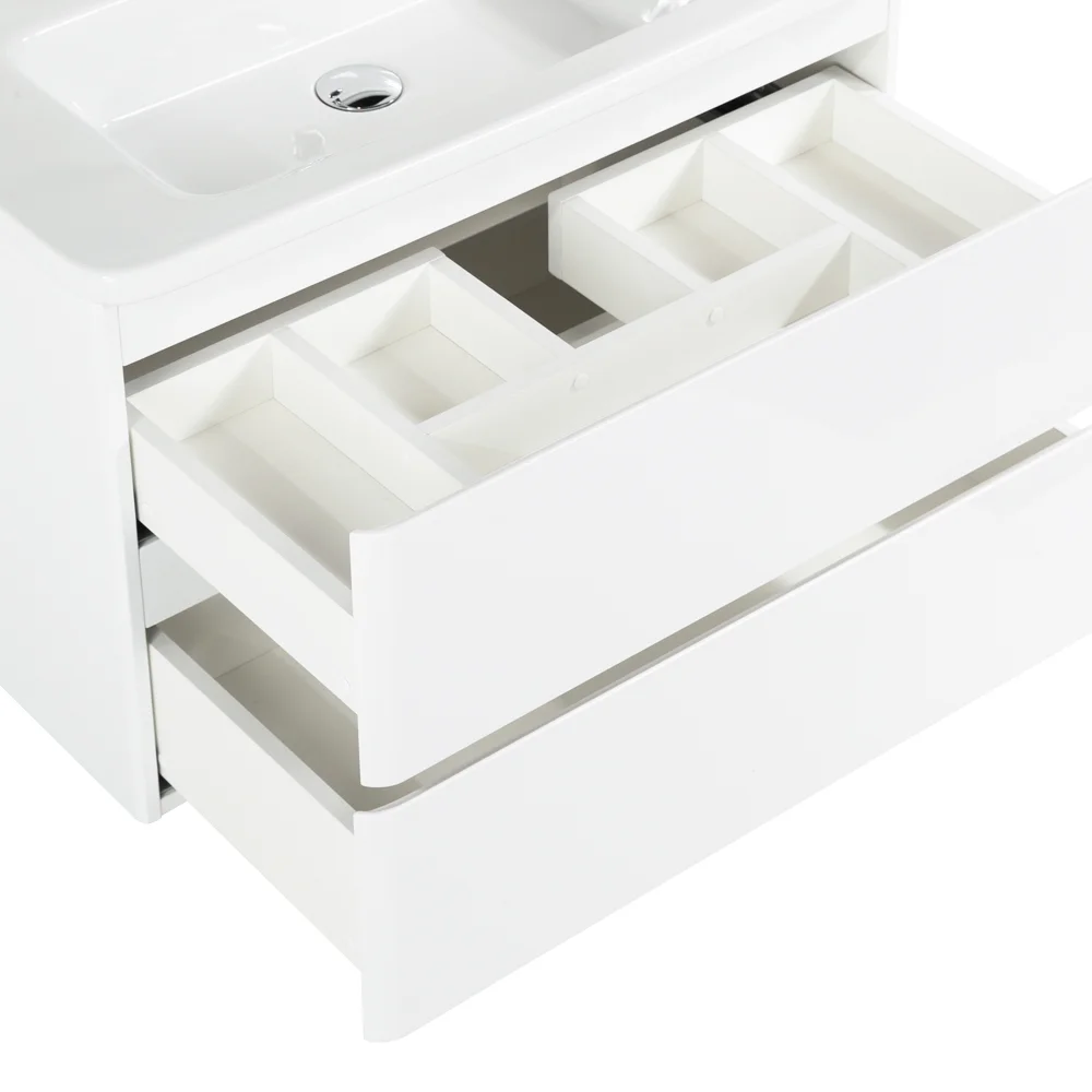 Приобрести belbagno тумба с раковиной albano-cer 80 см, подвесная bianco lucido, белая раковина