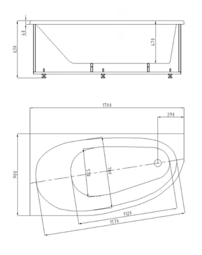 Приобрести акриловая ванна асимметричная aquatek оракул r 180x125 см