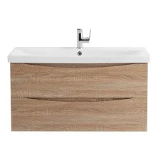 BelBagno Тумба с раковиной MARINO-CER 90 см, подвесная Rovere Bianco, белая раковина