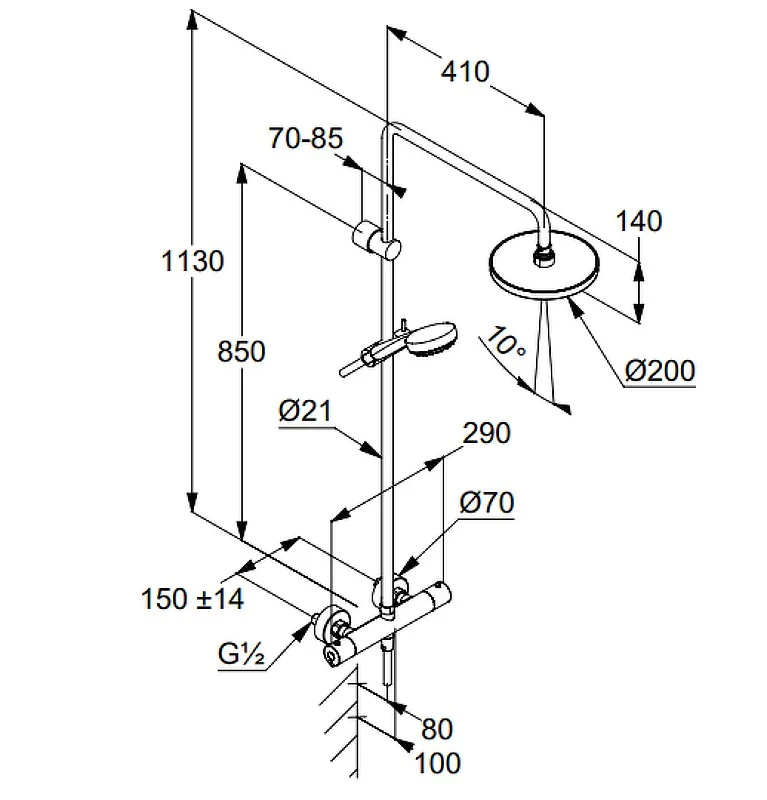 Приобрести kludi logo dual shower system душевая система с термостатом, арт. 6809405-00