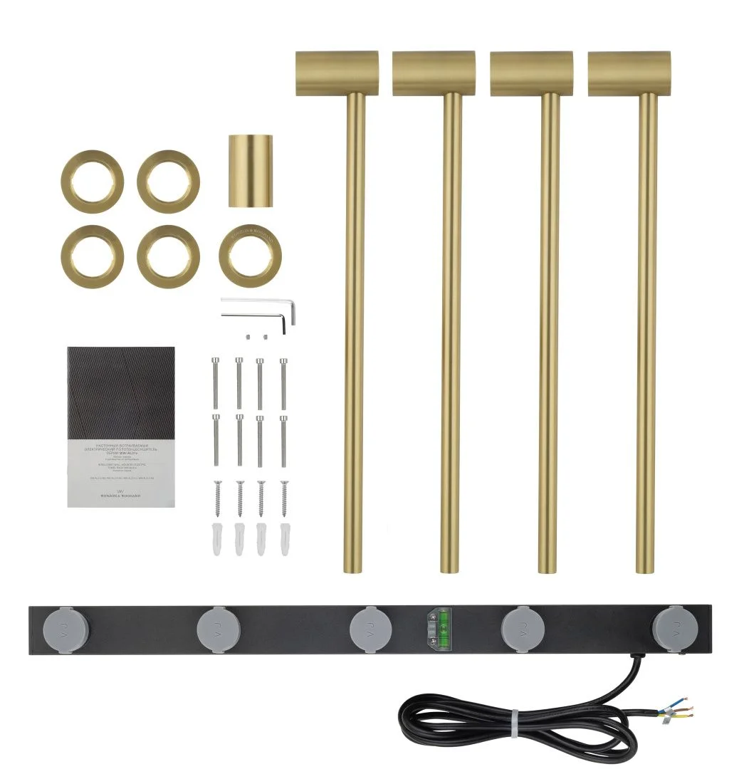 Приобрести полотенцесушитель электрический встраиваемый wonzon & woghand hamburg, брашированное золото (ww-al314-bg)