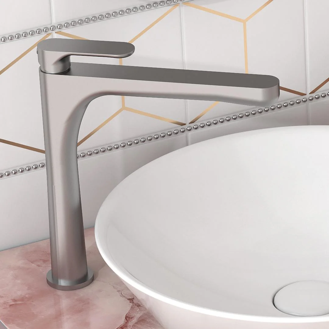 Приобрести kerama marazzi смеситель для раковины ole, высокий, атласный титан 69415km.m0.070