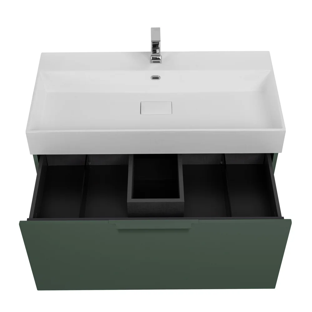 Приобрести cezares тумба подвесная с раковиной premium 90 см verde opaco, серая 55405