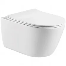 Унитаз подвесной безободковый Aquatek Оберон сиденье микролифт AQ1363W-00