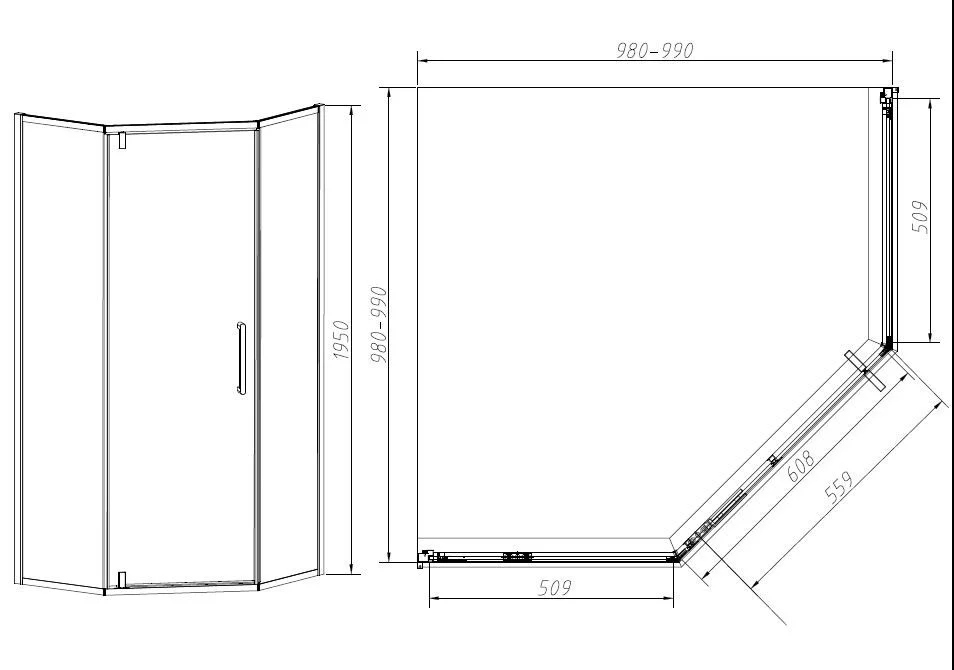 Приобрести vincea душевое ограждение slim-n 90х90 см, прозрачное, черное vsp-4sn100clb