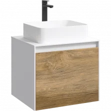 Тумба подвесная Aqwella со столешницей Mobi 60 см, Дуб балтийский MOB0106W+MOB0706DB