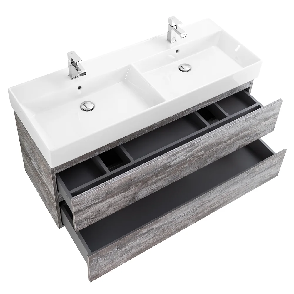 Приобрести cezares тумба подвесная с раковиной molveno 46 120 см legno grigio, серая molveno 46-120-2c-so-2-lg