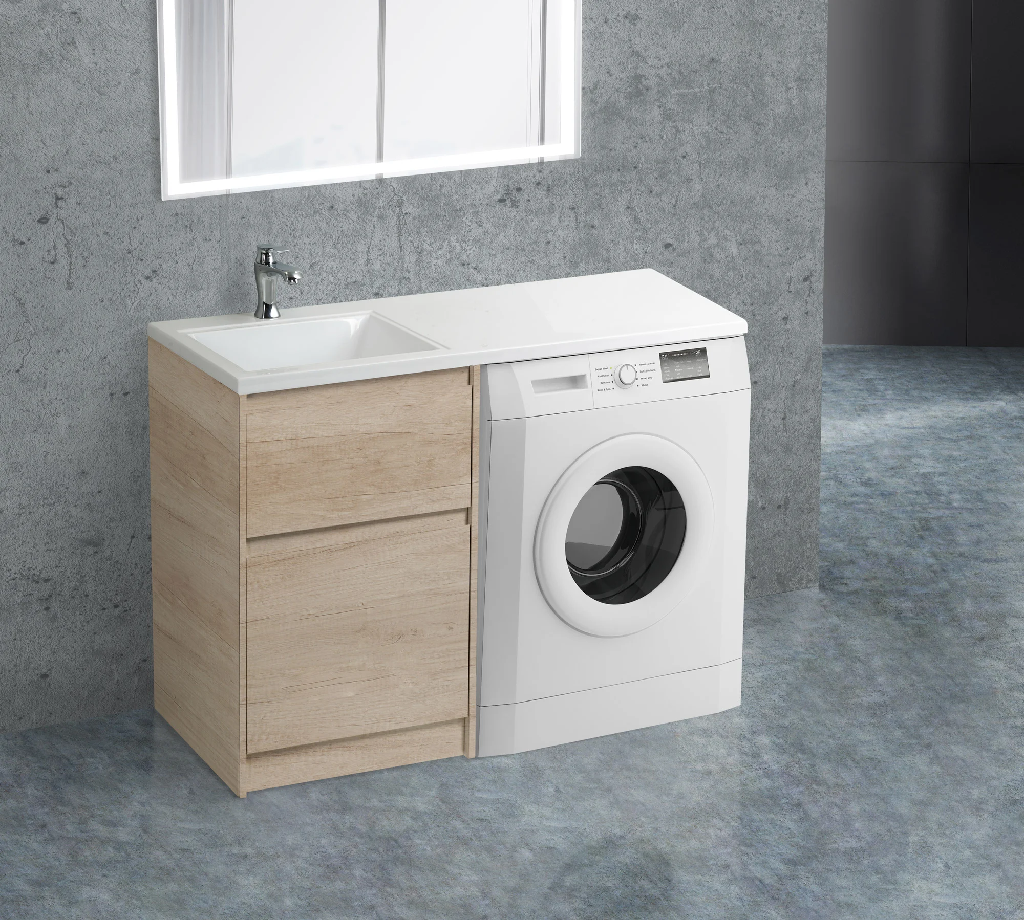 Приобрести belbagno тумба с раковиной kraft 120 см, напольная kraft-lvd-58/120-l rovere nebrasca nature, белая раковина