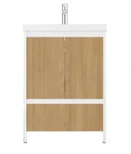 Тумба напольная с раковиной Velvex Klaufs 60 см tnKLA.60.2D.1Y-617.216, белый/дерево