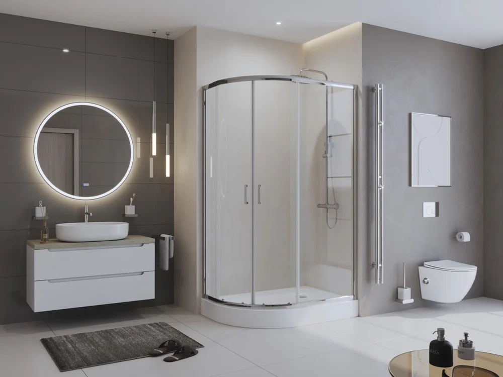 Приобрести belbagno душевое ограждение 120х90 см uno-195-rh-2-120/90-c-cr