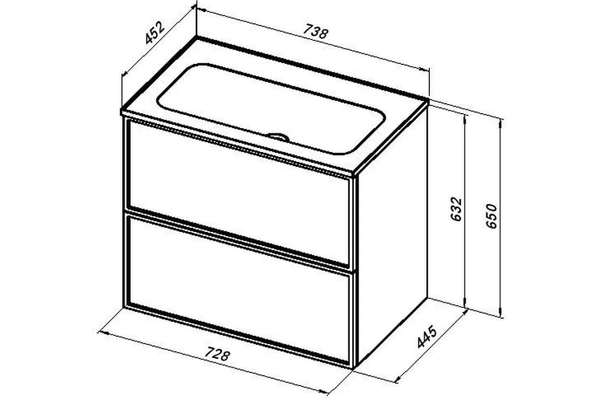 Приобрести aquanet раковина арт 75 73х45 см, белая
