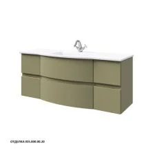 Caprigo Тумба с раковиной INTEGRA 130 см, зеленая, эмаль