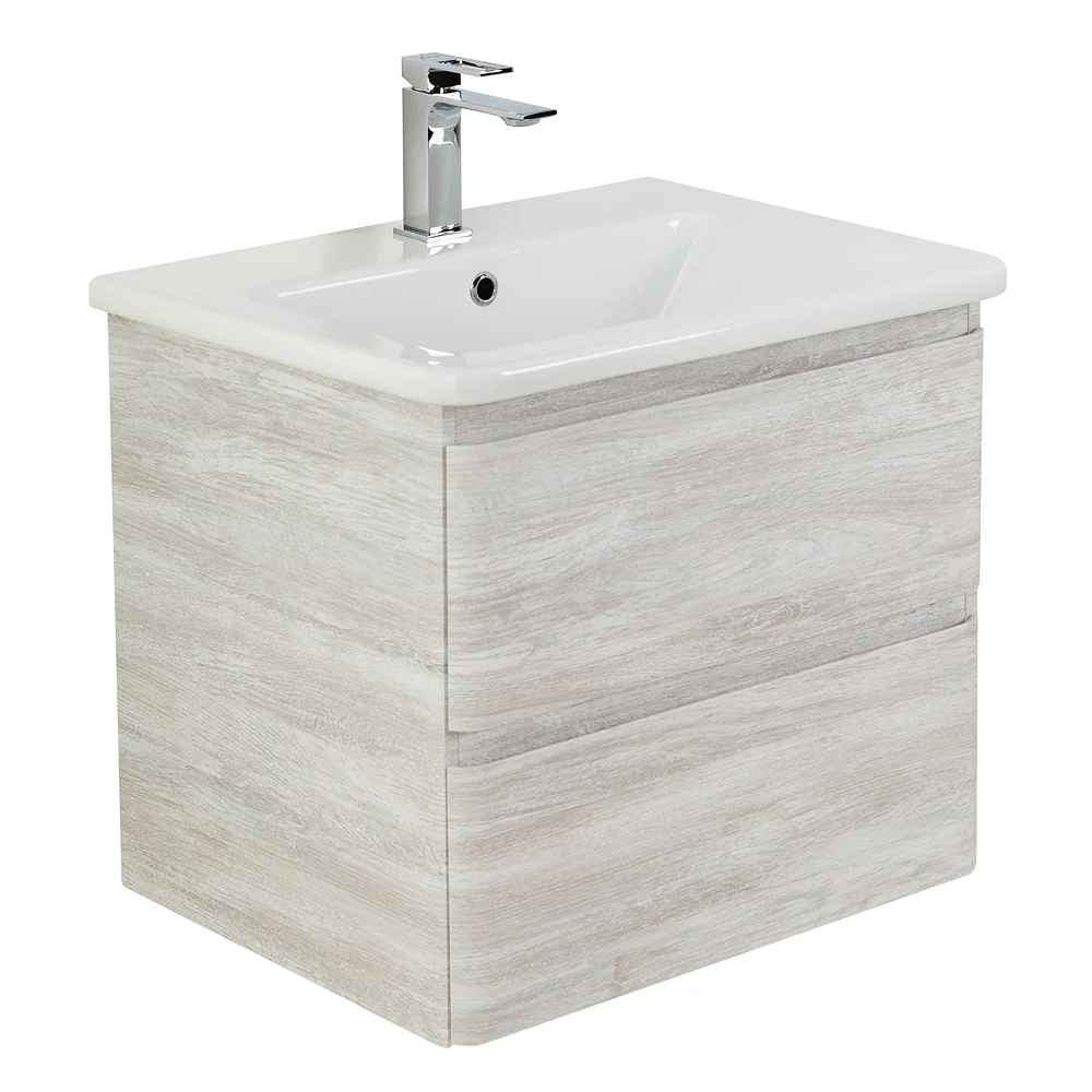 Приобрести belbagno тумба с раковиной albano-cer 50 см, подвесная rovere vintage bianco, белая раковина
