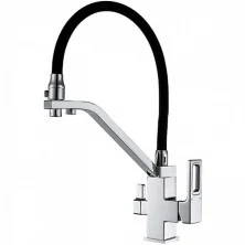 Gappo Смеситель для кухни G4318 с фильтром и гибким изливом, хром/черный 34712