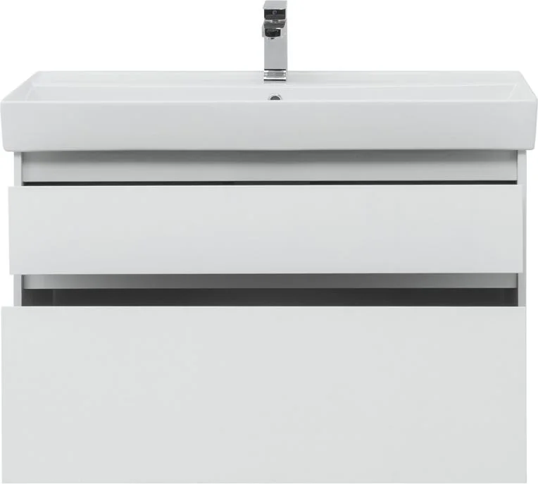 Приобрести aquanet тумба с раковиной nova lite 100 см, (slim synergy) белая, 2 ящика