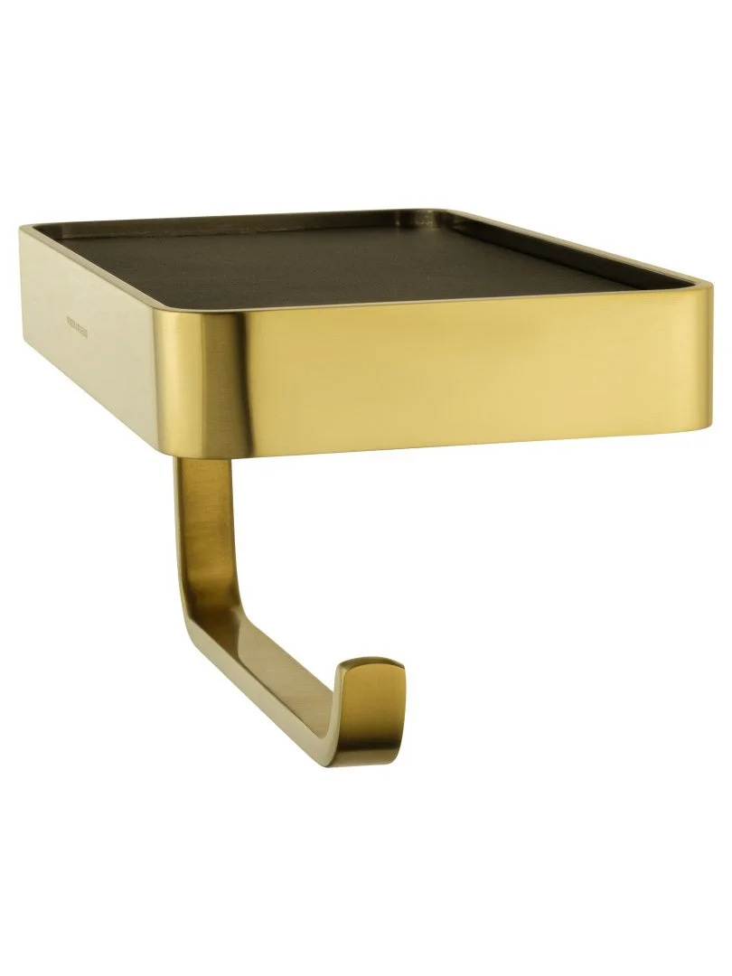 Приобрести держатель для туалетной бумаги с полкой wonzon & woghand graffity, брашированное золото (ww-9366-bg)