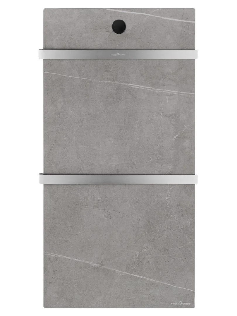 Приобрести полотенцесушитель электрический с каменной плитой серый мрамор wonzon & woghand stuttgart, брашированный никель (ww-a502-br)