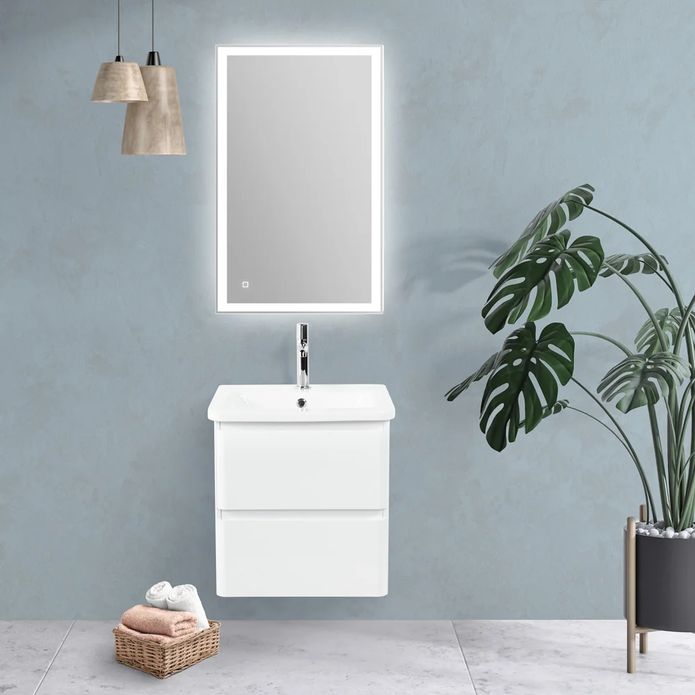 Приобрести belbagno тумба с раковиной albano-cer 50 см, подвесная bianco lucido, белая раковина