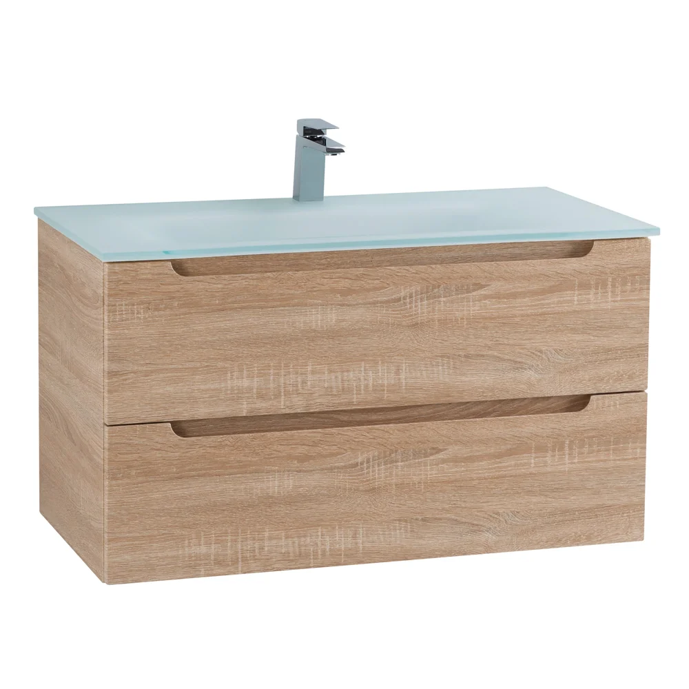 Приобрести belbagno тумба с раковиной etna 90 см, подвесная rovere bianco, стеклянная раковина