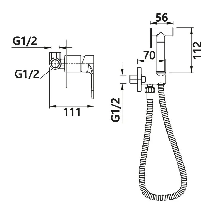 Приобрести смеситель с гигиеническим душем, встраиваемый vieir ergo, хром v043552c