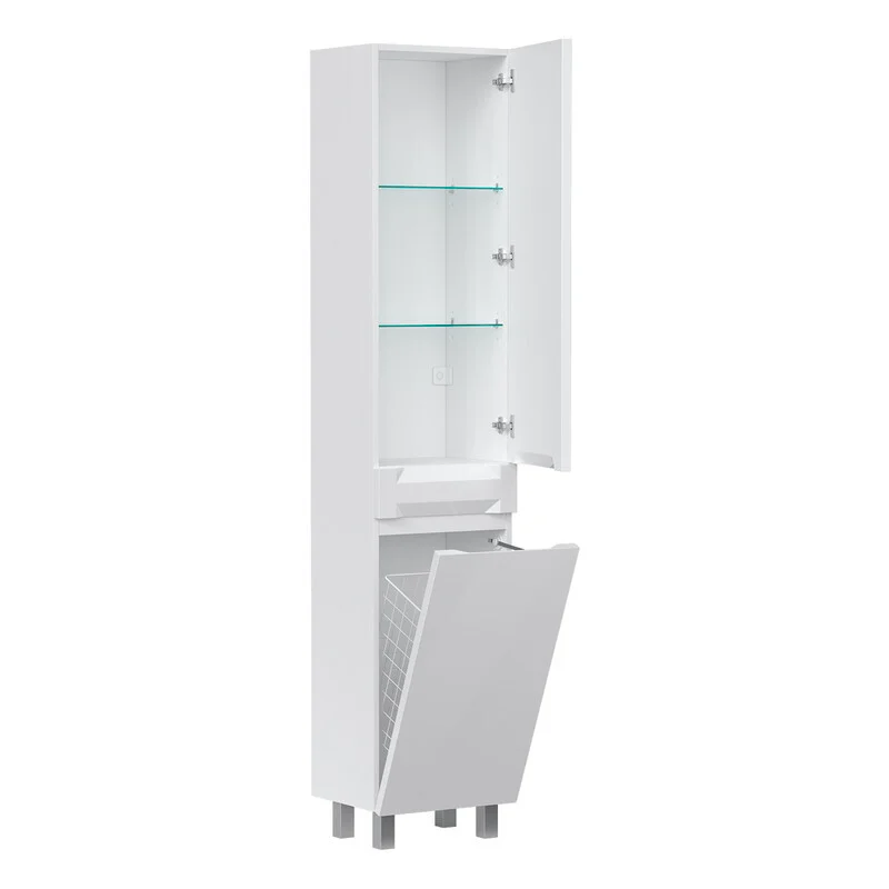 Приобрести equil пенал напольный corner 40 см, с бельевой корзиной, белый pncrnr40.kz-06