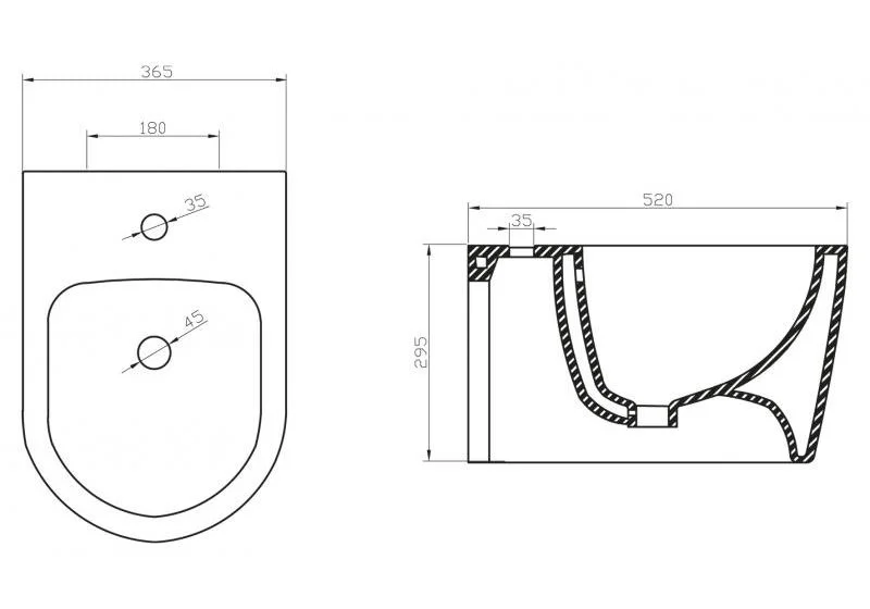 Приобрести подвесное биде belbagno marino bb105bh