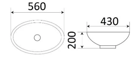 Приобрести раковина - встраиваемая снизу ceramalux 55 см 561
