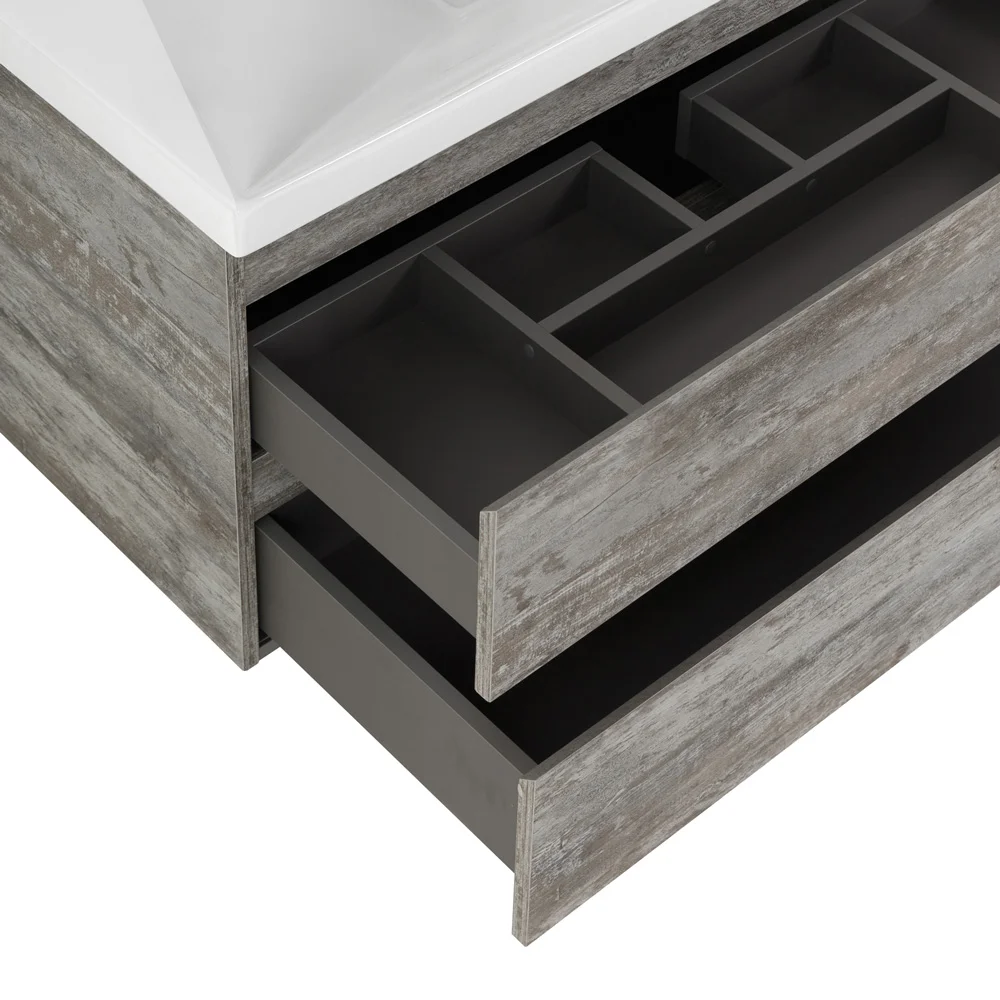 Приобрести cezares тумба подвесная с раковиной molveno 80 см legno grigio, серая molveno-80-2c-so-lg